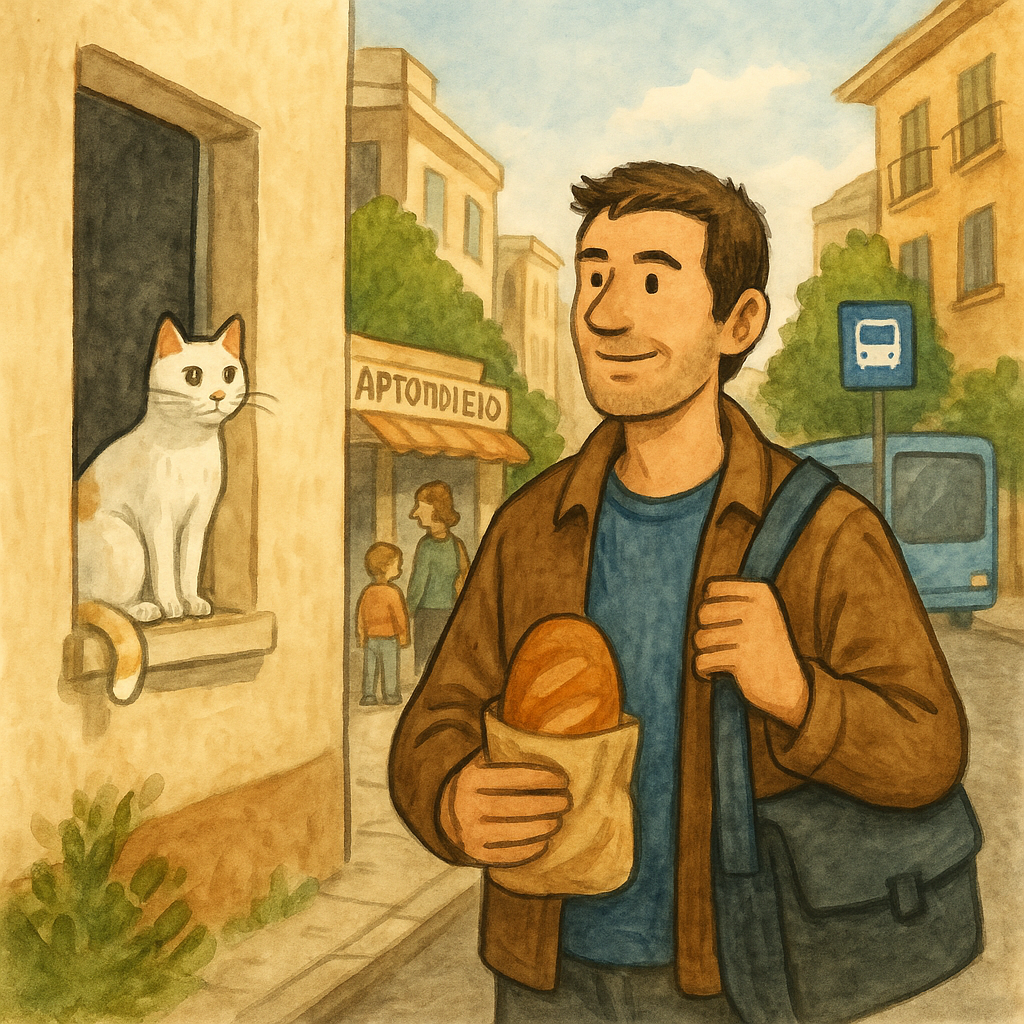 Cover art illustration for A Morning in the Neighborhood short story.